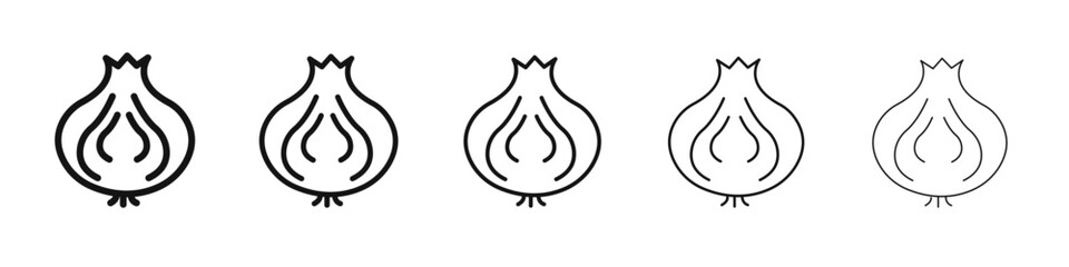 Onion icon black and white vector sign
