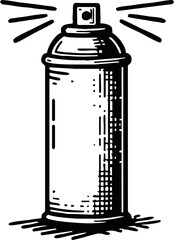 aerosol spray paint can stands doodle hand drawn icon. Outline drawing spray paint can line clipart symbol. Vector illustration