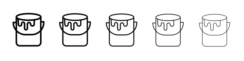 paint bucket icon black and white vector sign