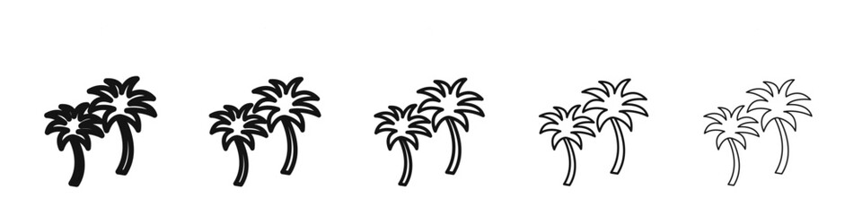 Palm tree icon black and white vector sign