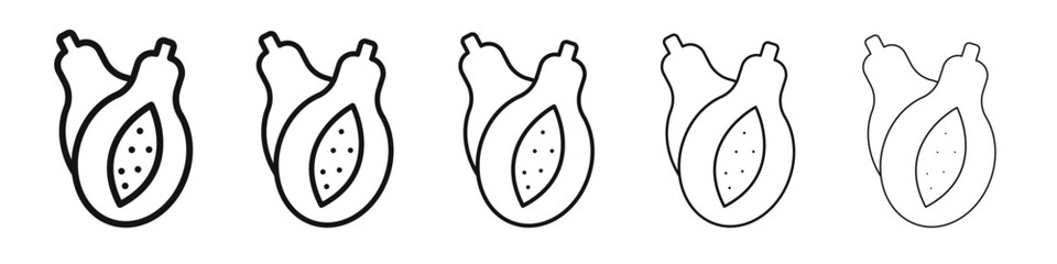 Papaya icon black and white vector sign