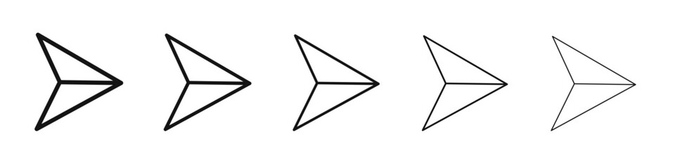 Paper plane icon black and white vector sign