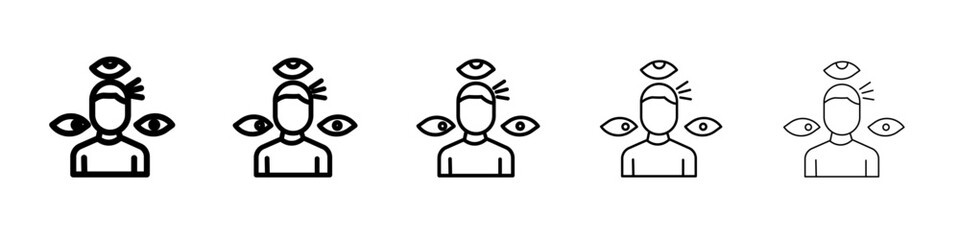 Paranoia icon black and white vector sign