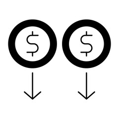 Dual Cost Down black icon