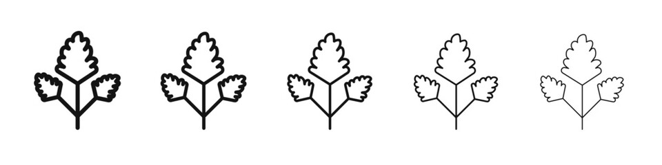 Parsley icon black and white vector sign