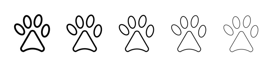 Paw Print icon black and white vector sign