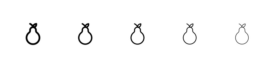 Pear icon black and white vector sign