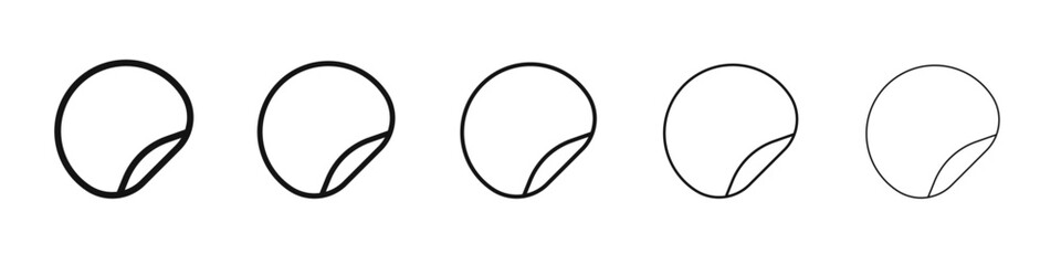 peel off sticker icon black and white vector sign