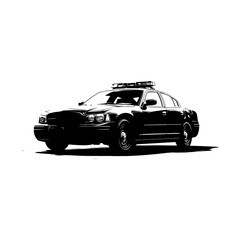 Police Car Silhouette Vector
