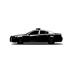 Fototapeta premium Police Car Silhouette Vector