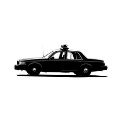 Police Car Silhouette Vector