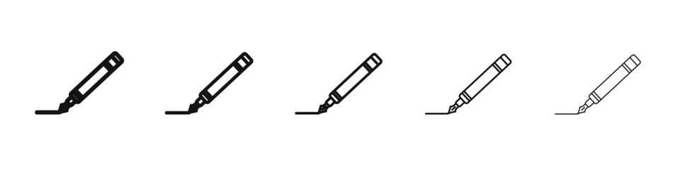 Pen icon black and white vector sign