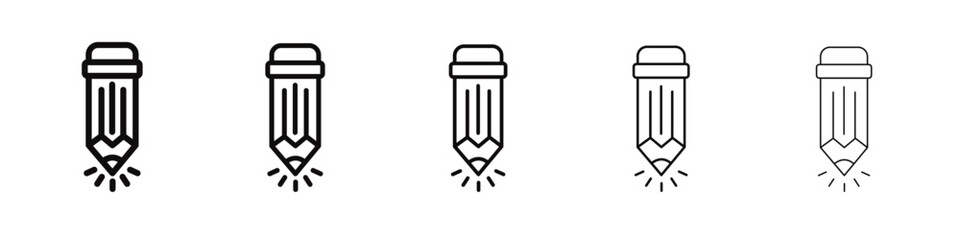 Pencil icon black and white vector sign
