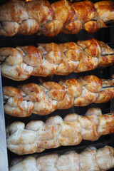 Grilled chicken skewers cooked to golden perfection outdoors