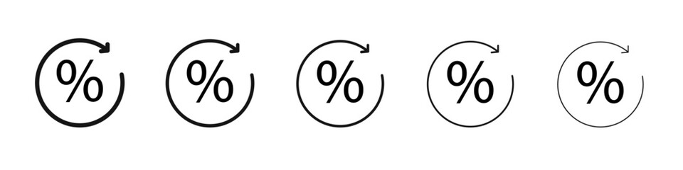 Percentage Icon black and white vector sign