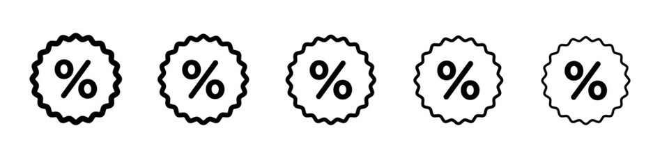 Percentage icon black and white vector sign