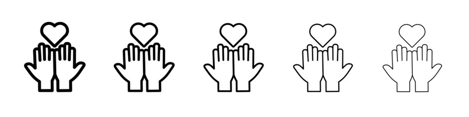 Philanthropy icon black and white vector sign