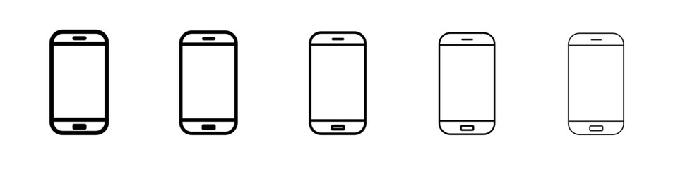 Phone icon black and white vector sign