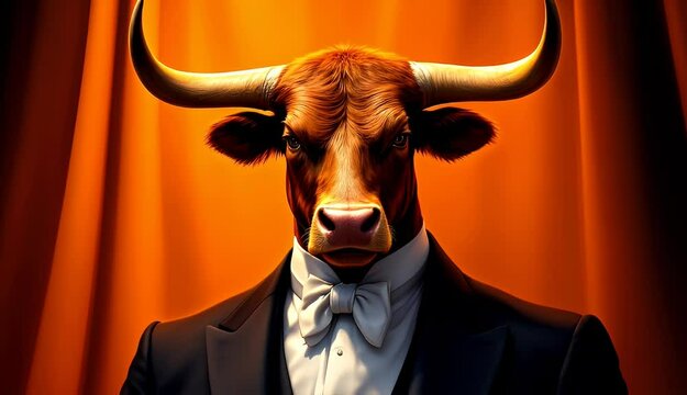 The Bull in a Tuxedo A Striking Portrait