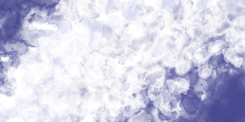 Vector watercolor texture with white clouds and blue sky for cards. Hand drawn vector texture. Heaven. Summer watercolour banner. Template for design.