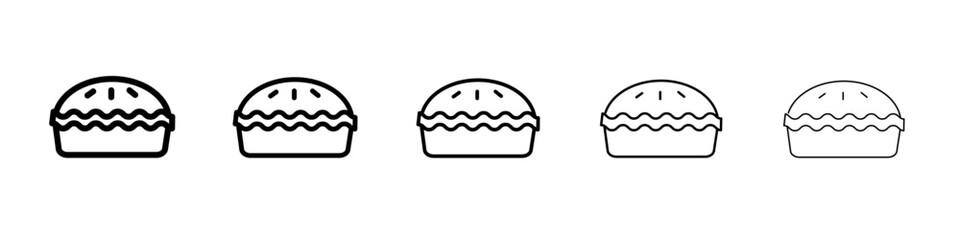 Pie icon black and white vector sign