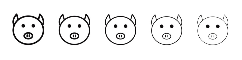 Obraz premium Pig face icon black and white vector sign