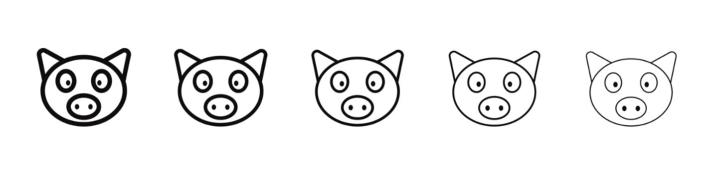 Pig face icon black and white vector sign