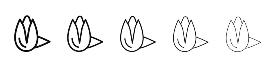 pistachio icon black and white vector sign