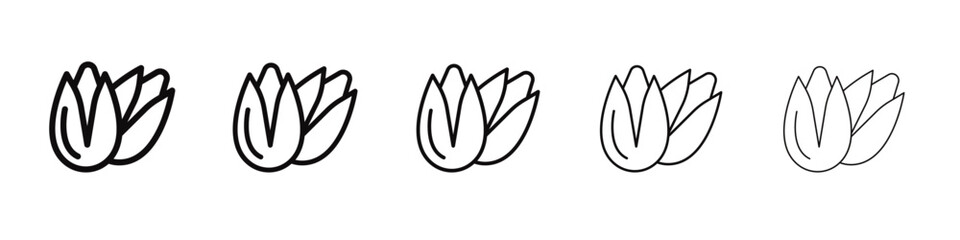 Pistachio icon black and white vector sign