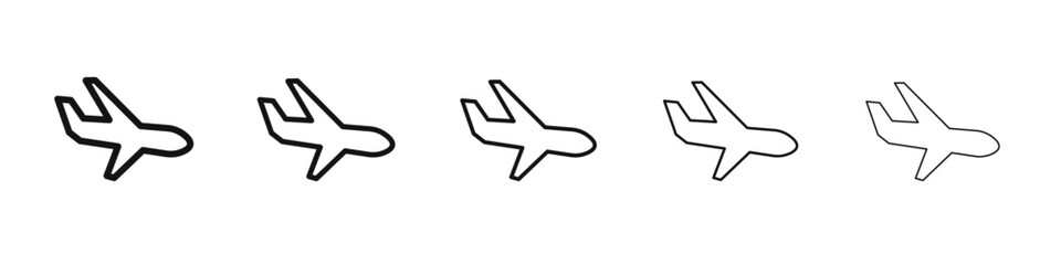 Plane icon black and white vector sign