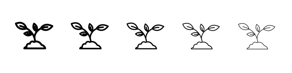 plant icon black and white vector sign