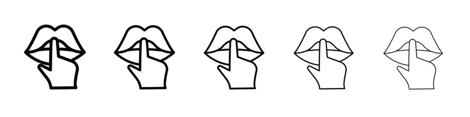 Please do quite pssst icon black and white vector sign