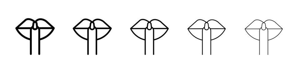 Please do quite pssst icon black and white vector sign