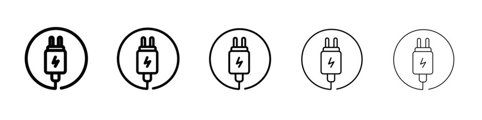 Plug adapter icon black and white vector sign