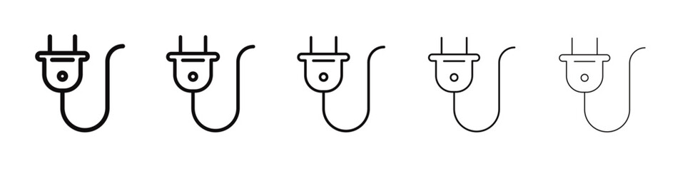 plug icon black and white vector sign