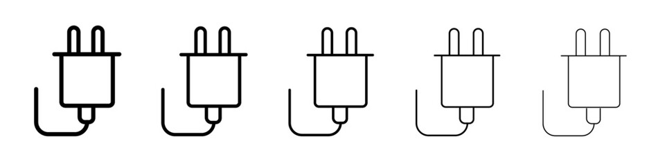 plug icon black and white vector sign