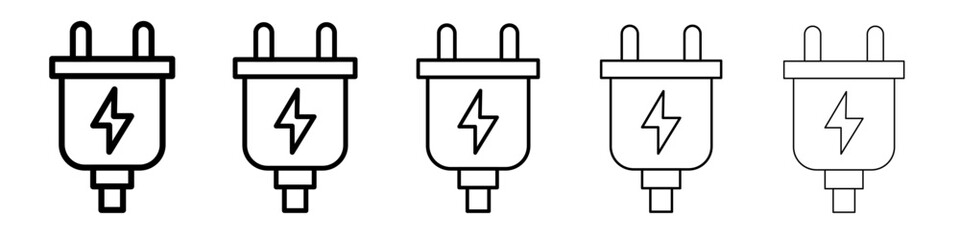 Plug icon black and white vector sign