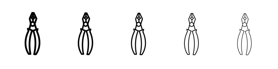 Plumber pliers icon black and white vector sign