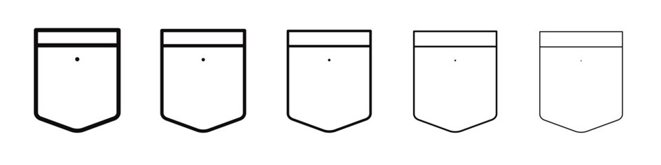 Pocket icon black and white vector sign