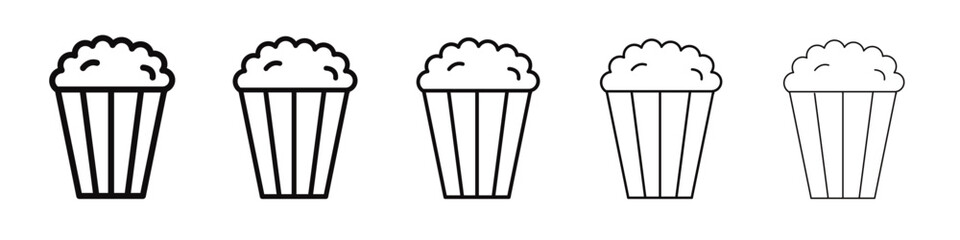 Popcorn icon black and white vector sign
