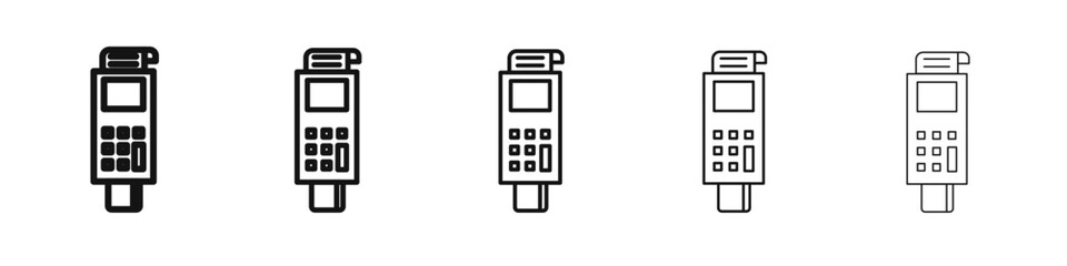 pos terminal icon black and white vector sign