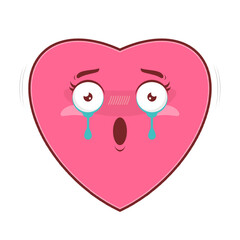 heart scared face cartoon cute
