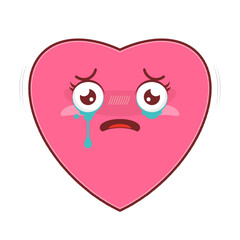 heart scared face cartoon cute