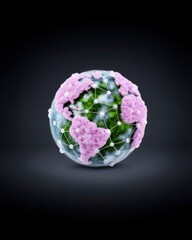 Textured Globe with Digital Connections