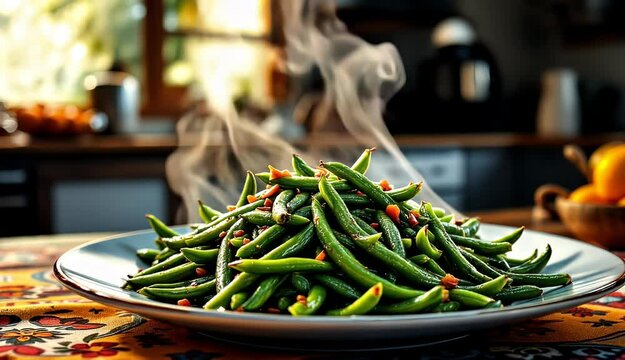 Steaming Green Beans, Kitchen Delight