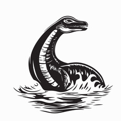 Fototapeta premium Plesiosaurus Dinosaur Ocean Vector Images Isolated on white background.