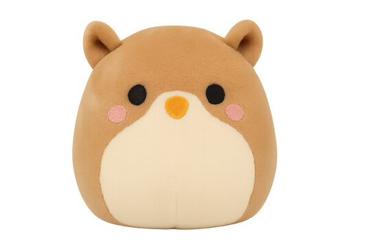 Adorable hamster plush toy isolated on transparent background