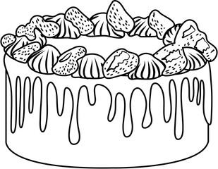 Strawberry Cake coloring page