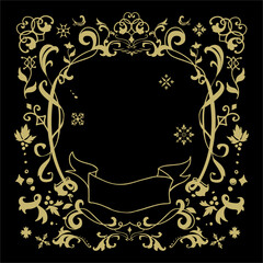 Vintage flourish ornament frame vector