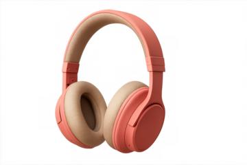 Modern wireless headphones isolated on transparent background